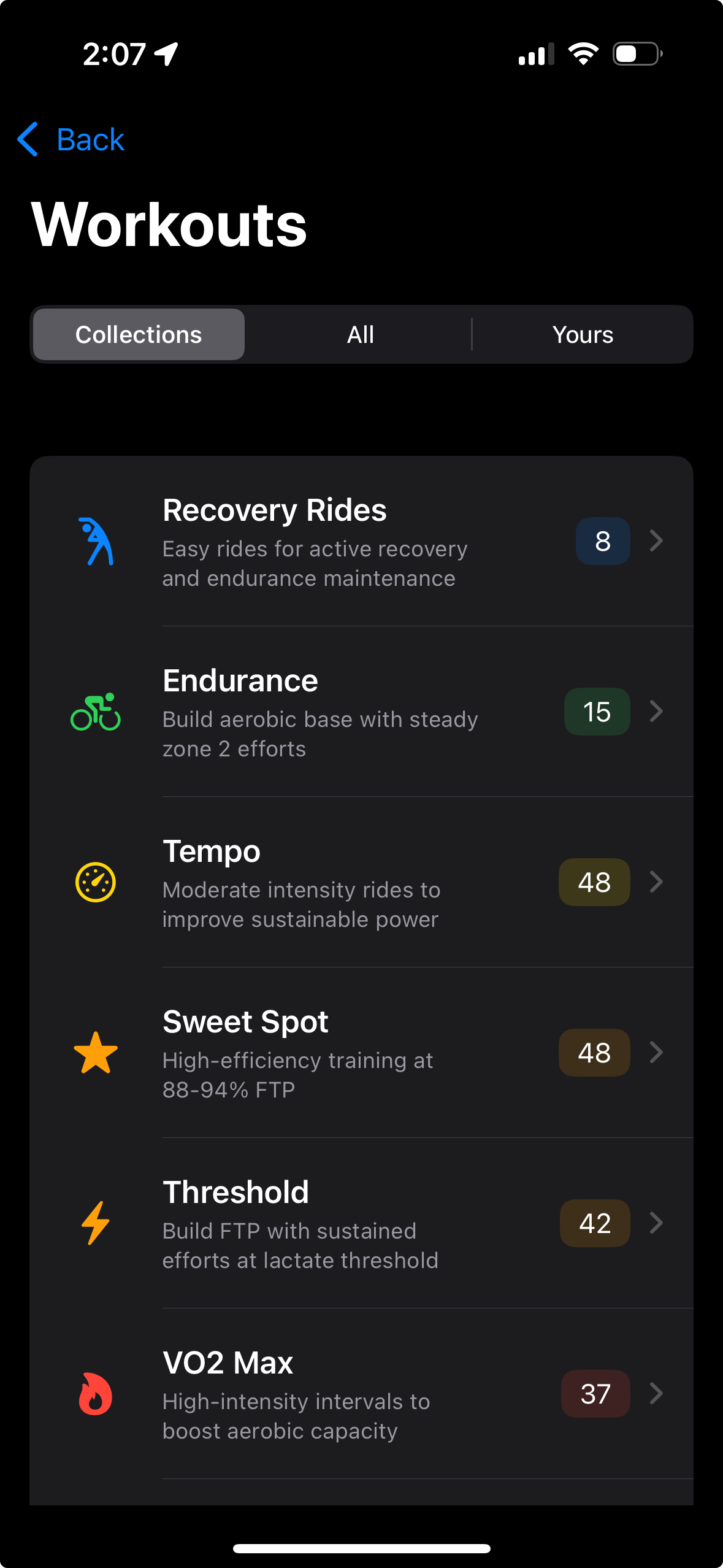 Workout collections