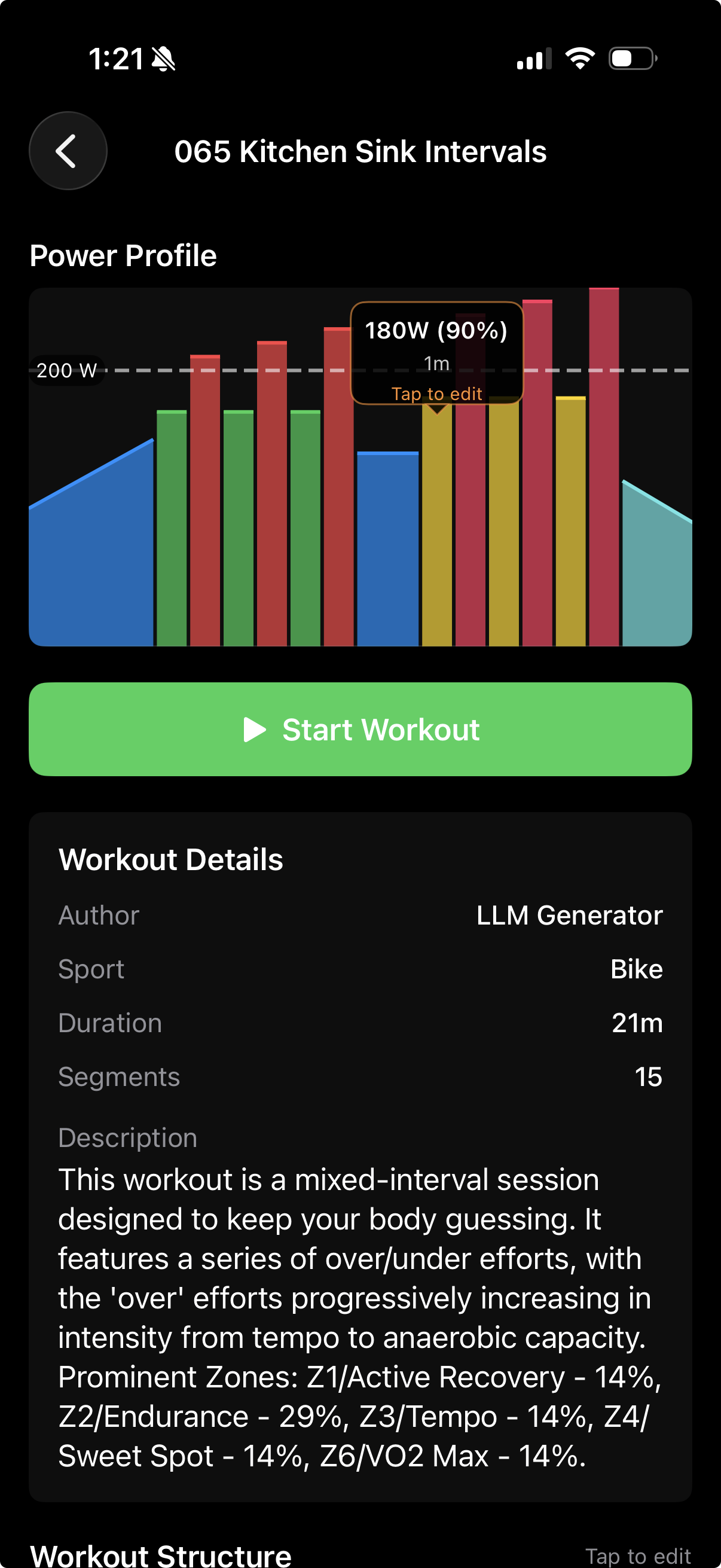 Workout preview